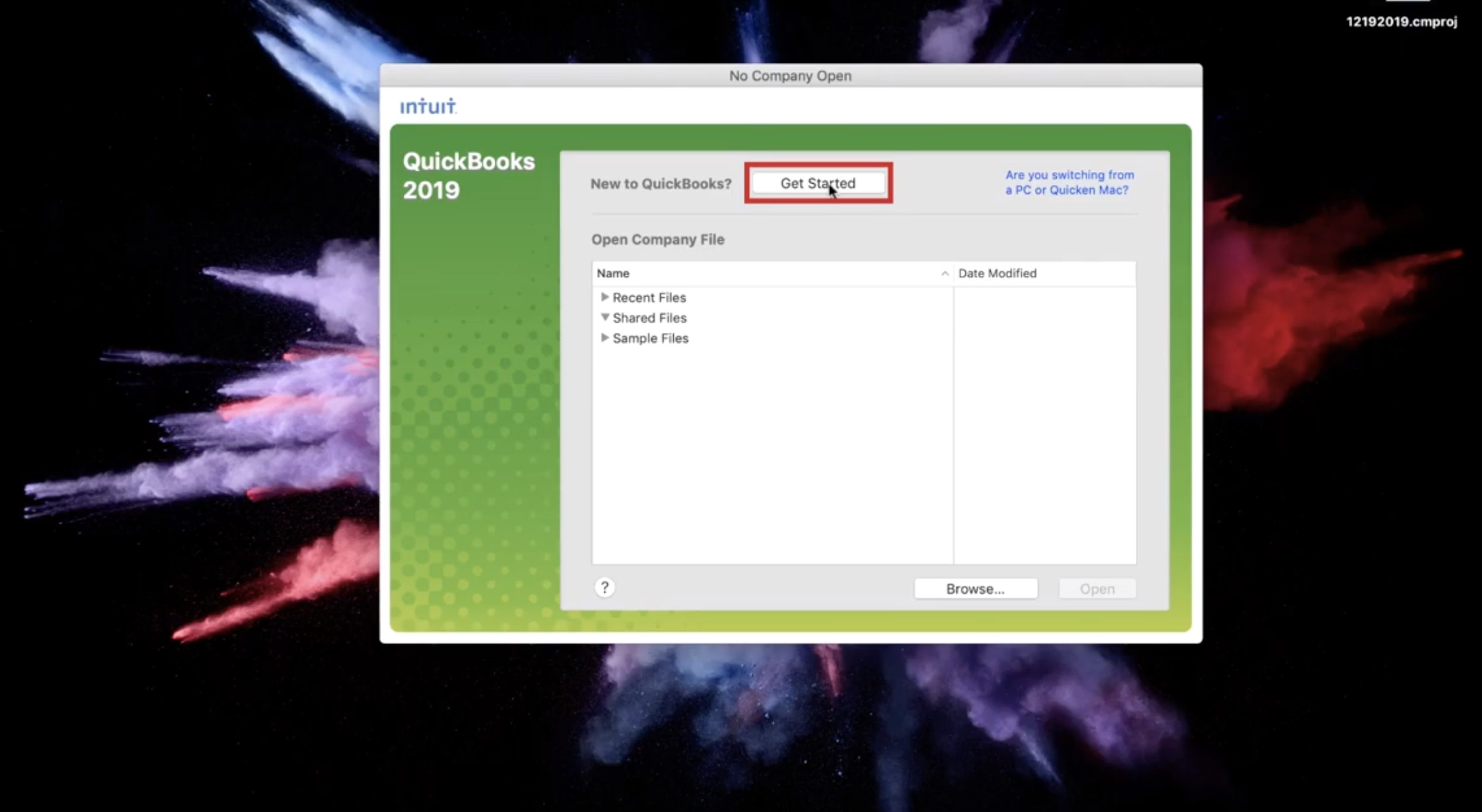 where to turn on class list in quickbooks for mac